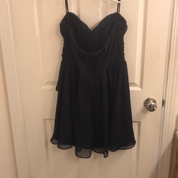 Dark blue strapless homecoming dress - Picture 2 of 3